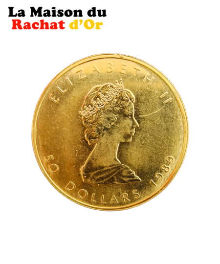 Pièce Or Maple Leaf $50 Canada - 1989
